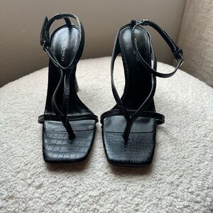 Tony Bianco Black Crocodile Faythe Strappy Heels